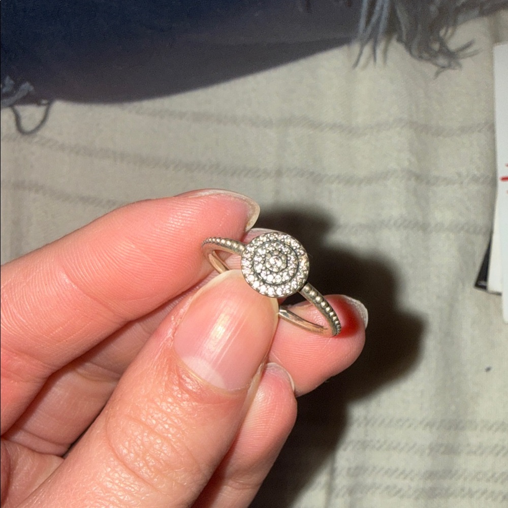Pandora Silver and White Sparkle Ring
